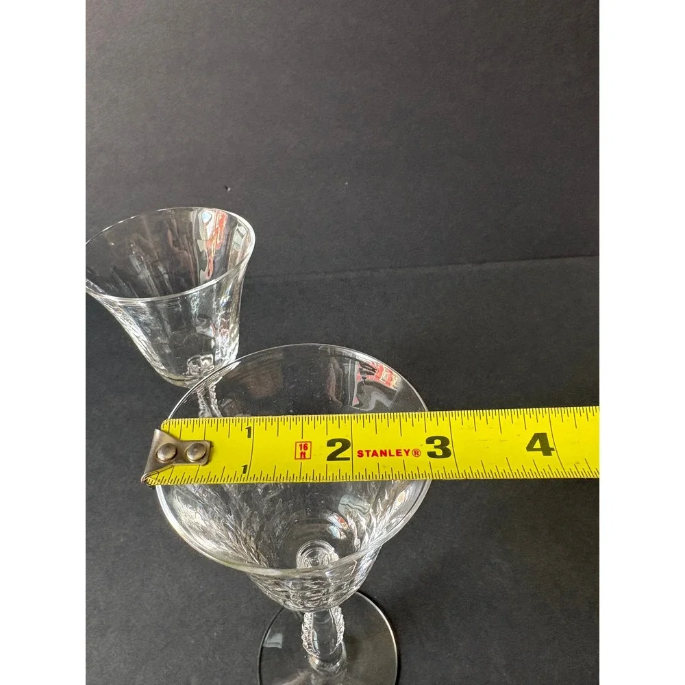 Vintage set of 2 Silver Flutes By Fostoria Claret Wine Glasses‎